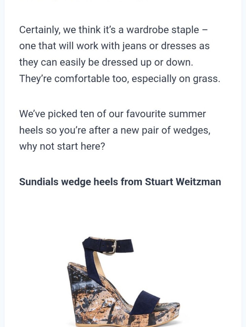 Navy Suede Stuart Weitzman Wedge Sandals with Ankle Strap New 35 4.5